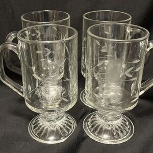 Princess House Crystal Irish Coffee Mugs-4 Mugs (2 sets available)